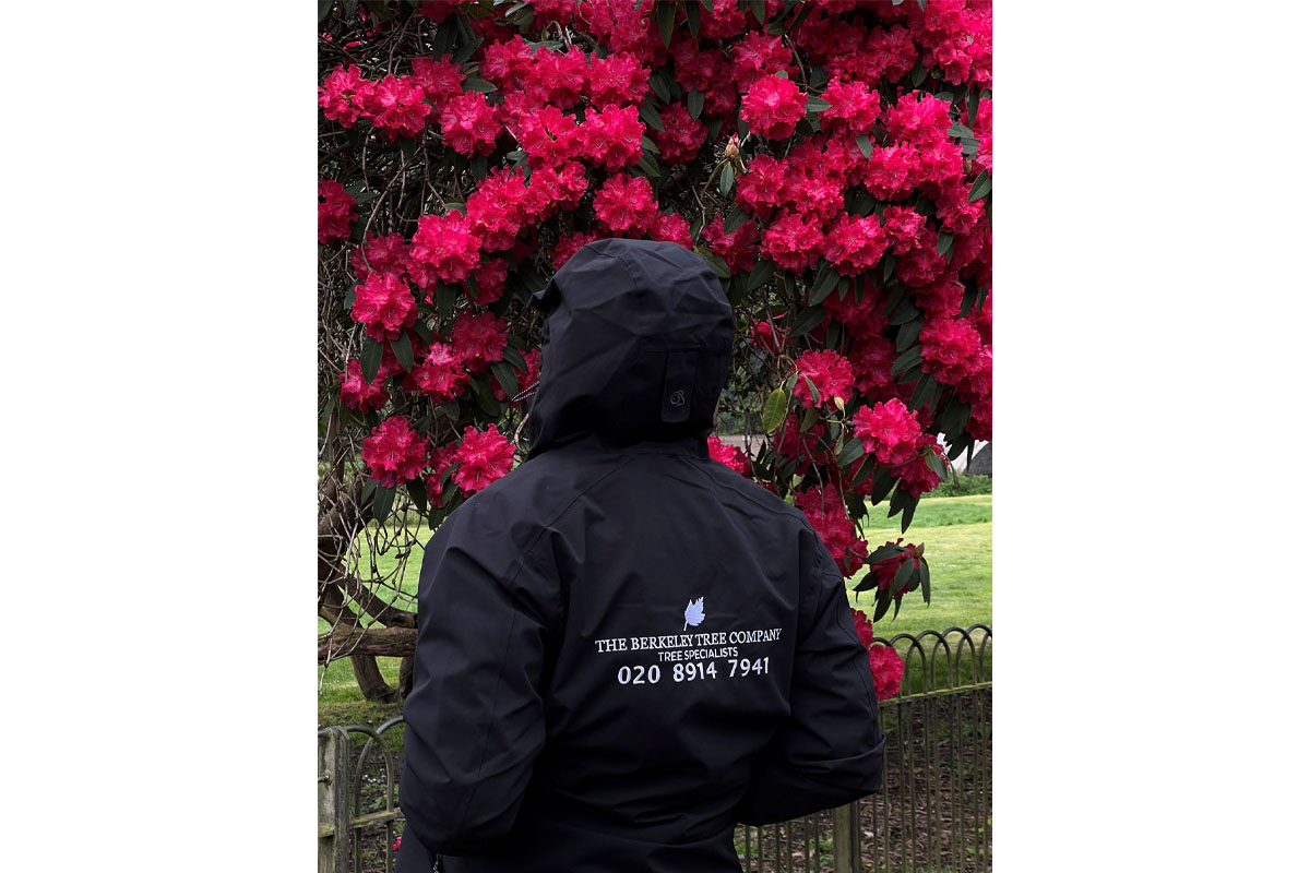 The Berkeley Tree Company The Berkeley Tree Company branded black jacket, customised with logo and contact number.